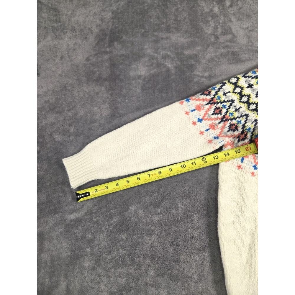 Aerie Oversized Womens Sz XS Fair Isle Knit Crewneck Sweater Bohemian Multicolor - Picture 4 of 9